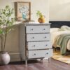 Classic 4 Drawer Solid Wood Dresser - Gray - Image 6