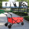 Utility Park Garden Cart Tool Customized Color Folding Camping Trolley Outdoor Picnic Beach Wagon - Red - Image 6