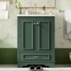 Bathroom Vanity With Ceramic Sink Combo, Modern Freestanding Storage Cabinet With Silver Handles, Soft Closing Doors - Green - Image 21