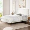 Stockholm - Queen Modern Wavy Headboard Platform Bed - Antique White - Image 8