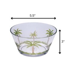 Palm Tree Style Acrylic Serving Bowls Unbreakable Small Bowls For Snacks Clear Bpa Free - Clear