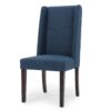 High Back Dining Chair (Set of 2) With Wingback Design And Birch Legs - Navy Blue - Image 8