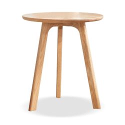 Round Small End Table, Side Table For Bedroom & Balcony - Natural