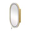 Oval Medicine Cabinet Mirror Bathroom Mirror With Storage Wall Mounted Medicine Mirror Cabinet With LED - Golden - Image 13