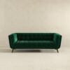 Addison - Large Velvet Sofa - Dark Green / Green - Image 2