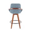 Cosmo - Mid-Century Counter Stool - Walnut / Blue - Image 4