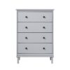 Classic 4 Drawer Solid Wood Dresser - Gray - Image 2