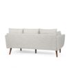 Diaphanous - Upholstered 3 Seater Sofa With 2 Accent Pillows And Wood Legs - Beige - Image 10