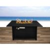 Outdoor Fire Pit Table With Lid, Modern Design - Black - Image 4