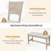 Topmax - 6 Piece Wood Half Round Dining Table Set Kitchen Table Set With Long Bench And 4 Dining Chairs, Modern Style - Natural - Image 7