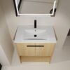 Modern 30" Bathroom Vanity With Ceramic Sink, Freestanding Cabinet, 2 Soft Closing Doors - Oak - Image 6