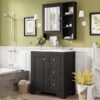 Bathroom Vanity With Sink, Modern Elegant Bathroom Storage Cabinet With 3 Drawers And Adjustable Shelves, Freestanding Vanity Set With Mirror Cabinet, Single Sink Bathroom Vanity - Black - Image 22