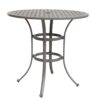 5 Piece Cast Aluminum Bar Set With Cushion, Round Table - Gray Ash - Image 4