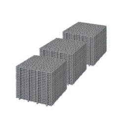 Interlocking Deck Tiles Plastic Waterproof Outdoor All Weather Anti-Slip Bathroom Shower Balcony Porch Strong Weight Capacity Upto 440 Lbs, Pebble Stone Pattern Pack Of 60 - Gray