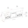 Industrial Farmhouse Metal Mesh Drop Down X Door 70" Fireplace TV Stand For 80" TVs - Stone Gray - Image 6