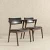 Edwin - Mid-Century Modern Dining Chair (Set of 2) - Black / Brown - Image 3