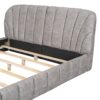 Queen Size Upholstered Platform Bed, Polyester - Gray - Image 6