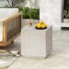 Chic Modern Mgo Cube Side Table With Fluted Design - Antique Brown - Image 4