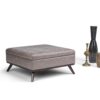 Owen - Square Coffee Table Storage Ottoman - Distressed Gray Taupe - Image 8