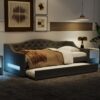 Twin Long Size Daybed With LED Belt And Trundle - Gray - Image 2