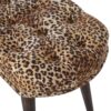 Leopard Print Deep Button Bench - Walnut - Image 5