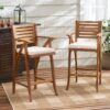 Barstool With Soft Curved Lines And Sturdy Frame (Set of 2) - Brown - Image 2