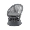 Modern Swivel Wicker Lounge Chair Set With Rattan And Iron Frame, Round Design - Gray - Image 3
