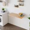 Laundry Room Folding Table Wall Mounted Folding Table For Small Spaces, Fold Down Desk, Workbench, Addition To Garage & Shed - Burly Wood - Image 2