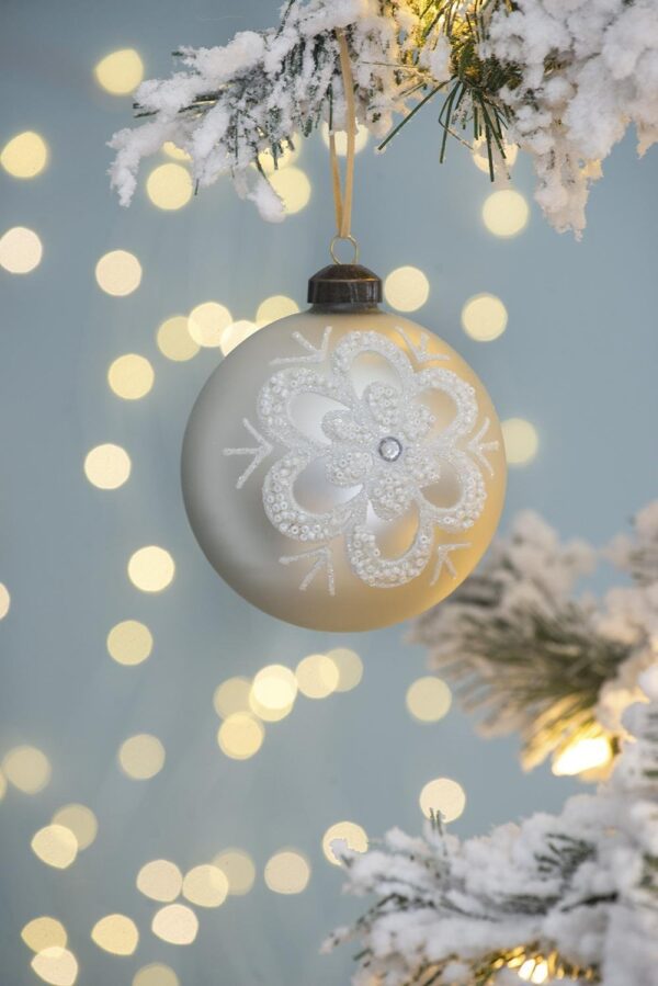 Christmas Ball Ornaments, Decorative Hanging Ball Christmas Tree Ornaments For Holiday Decorations (Set of 6) - White