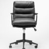 Office Chair Mid Back Desk Chair Modern Excutive Office Chair With Arms And Wheels For Home Office - Black - Image 6