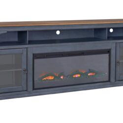 Americana - 86 In Fireplace TV Stand For TVs Up To 95" - Blue