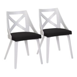 Charlotte - Farmhouse Chair (Set of 2) - White / Charcoal