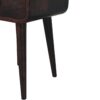 Mini Curved Bedside Table With Open Slot - Walnut - Image 4