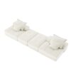 Modern Oversized Modular Sectional Sofa With 2 Ottoman And 2 Seat, Sparkling Chenille Fabric Soft Cushion Sofa With 4 Pillows, 4 Pieces Diy Combination Tufted Sofa, No Assembly Required - Beige - Image 24