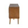 TV Stand With Vertical Slatted Doors And Sliding Panels, Solid Wood Legs - Brown - Image 11