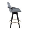 Cosmo - Contemporary Fixed Height Counter Stool With Swivel With Round Footrest (Set of 2) - Black / Gray - Image 3