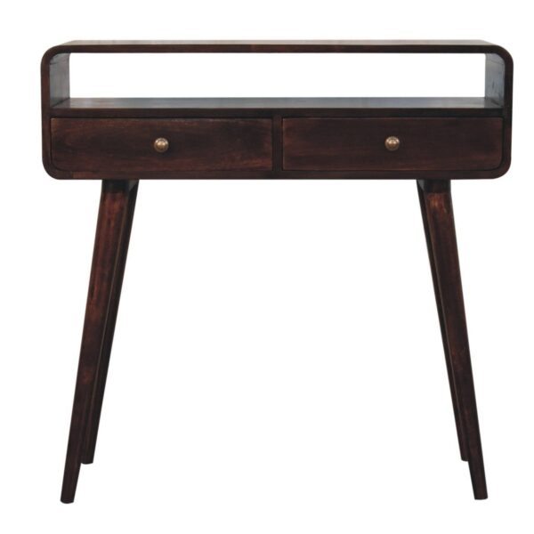 Curved Console Table - Walnut