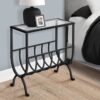 Accent Table Magazine Narrow Clear Tempered Glass - Brown - Image 3