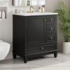30" Bathroom Vanity With Sink, 1 Door With Shelf And 3 Drawers, Soft Close Door - Black - Image 4