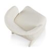 Modern Accent Chair White Single Sofa Chair, Upholstered Side Chair Teddy Comfy Chair For Dining Room / Bedroom / Living Room / Reception 1 Piece - Off White - Image 11