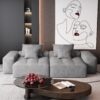 Modern Oversized Modular Sectional Sofa With 2 Chaise Lounge And 2 Armrest, Sparkling Chenille Fabric Soft Cushion Sofa With 4 Pillows, 4 Pieces Diy Combination Tufted Sofa, No Assembly Required - Gray - Image 11