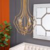 4 Light Chandelier, Hanging Light Fixture With Adjustable Chain For Kitchen, Bulb Not Included - Gold - Image 9