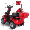 Fat Tire Scooter With Comfortable Seat And Adjust Seat And Front Handle - Red - Image 3