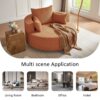 360° Swivel Chair Accent Barrel Chair Swivel Round Sofa Chair With 3 Removable Pillows For Living Room, Office And Hotel - Orange Red - Image 7
