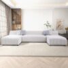 Audrey - U Shape Corner Sofa - Cream - Image 3