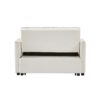 Velvet Loveseat Sofa Bed - Off White - Image 5