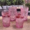 Paisley - Leading Ware Acrylic Glasses Drinking (Set of 4) Hi Ball, Bpa Free, 17Oz - Pink - Image 2