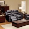 2 Seat Reclining Loveseat With Middle Console Slipcover, Stretch Loveseat Reclining Sofa Covers - Black - Image 2