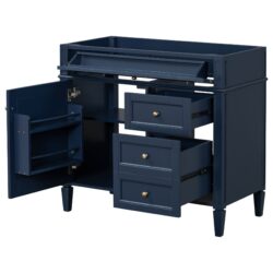 Bathroom Vanity Without Top Sink, Modern Bathroom Storage Cabinet With 2 Drawers And A Tip-Out Drawer, Frame (Not Include Basin Sink) - Blue