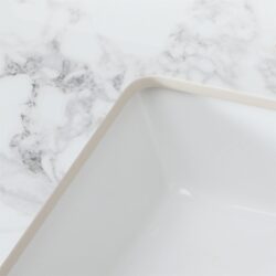 Sintered Stone Bathroom Vanity Top With Rectangular Undermount Ceramic Sink And Backsplash - Carrara White